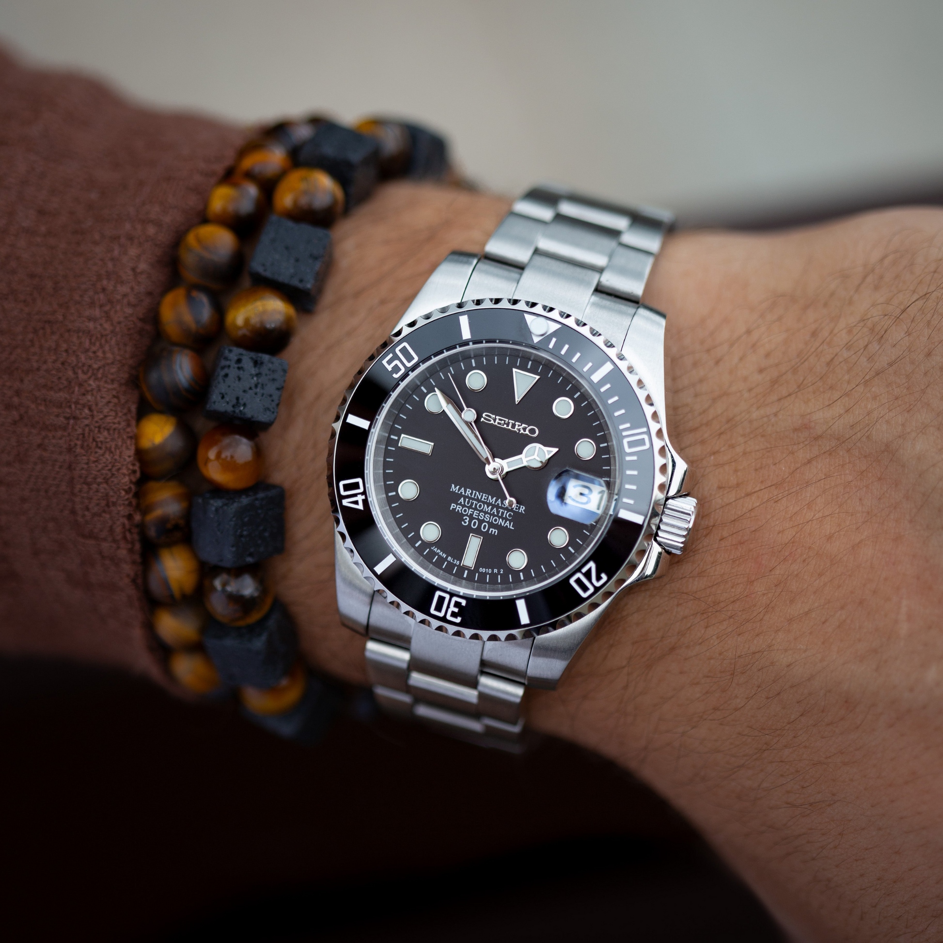 Seiko Mod Submariner Black