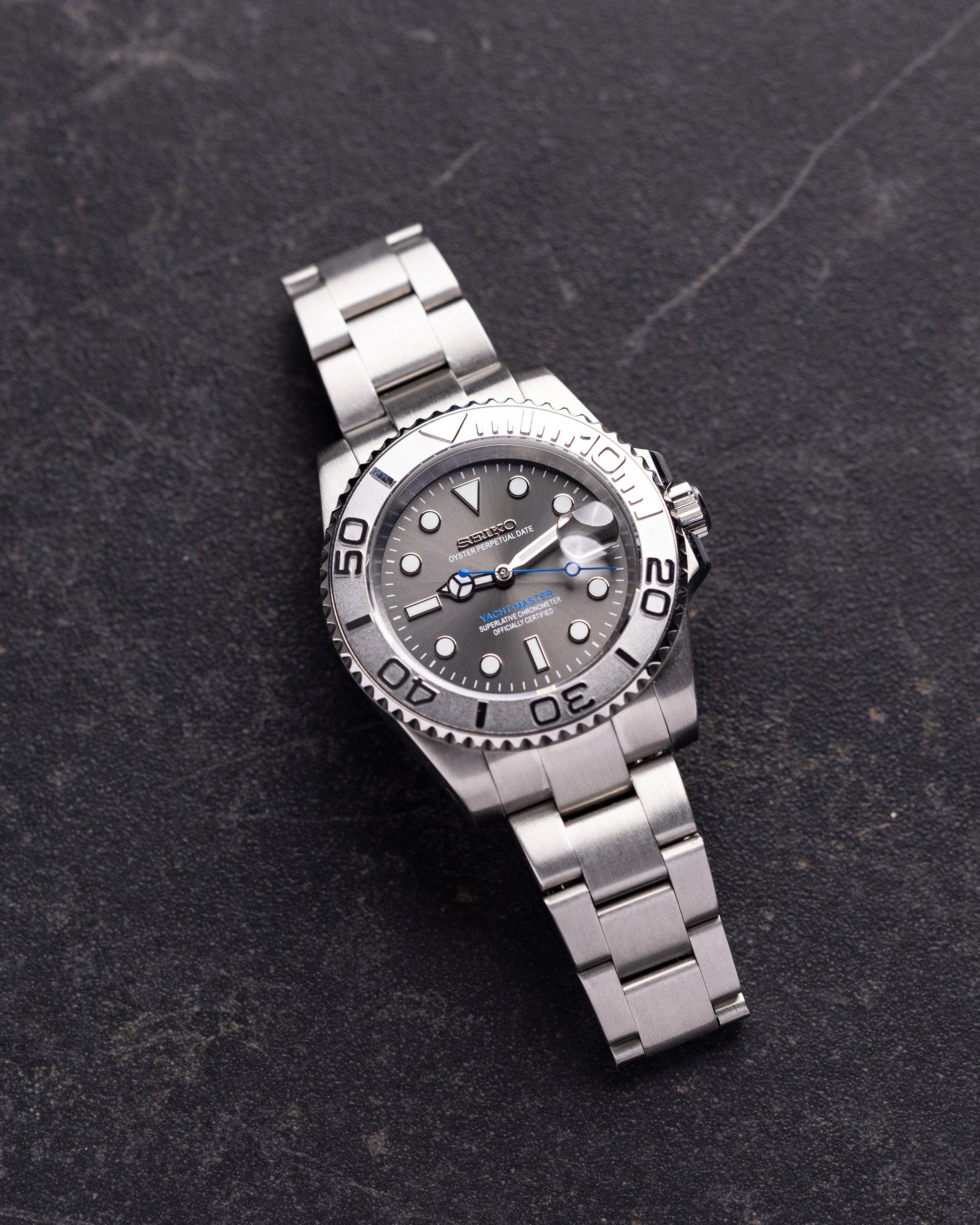 Seiko Mod Yacht Master Rhodium Grey
