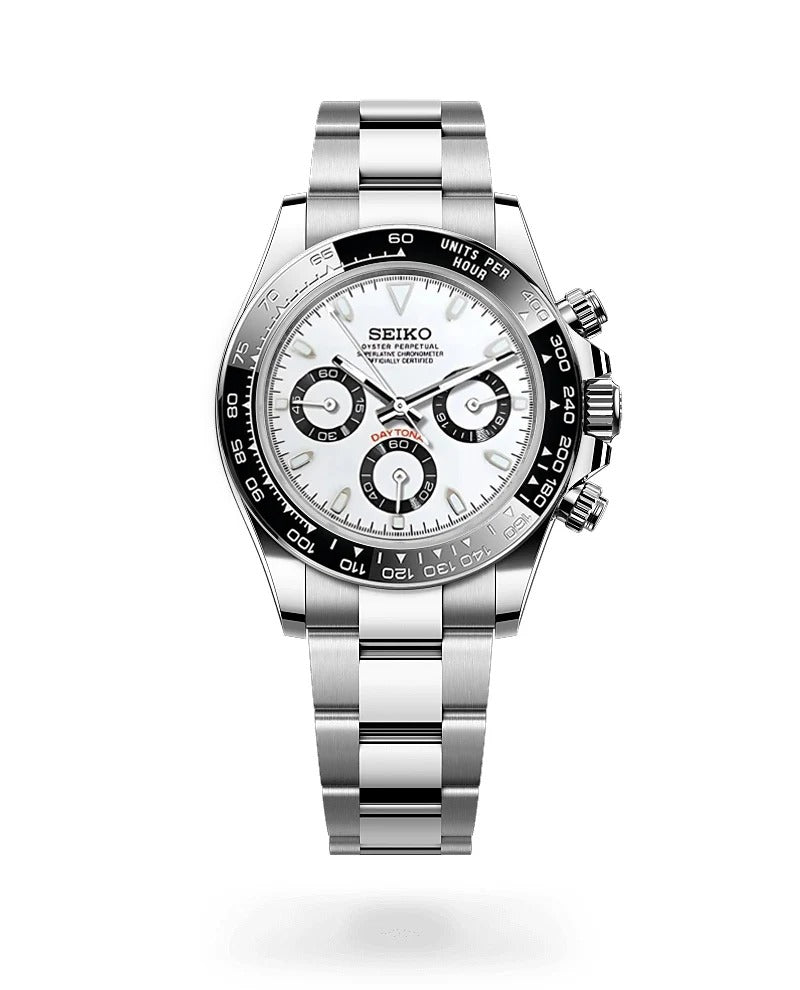 Seiko Mod Daytona White Panda Chronograph