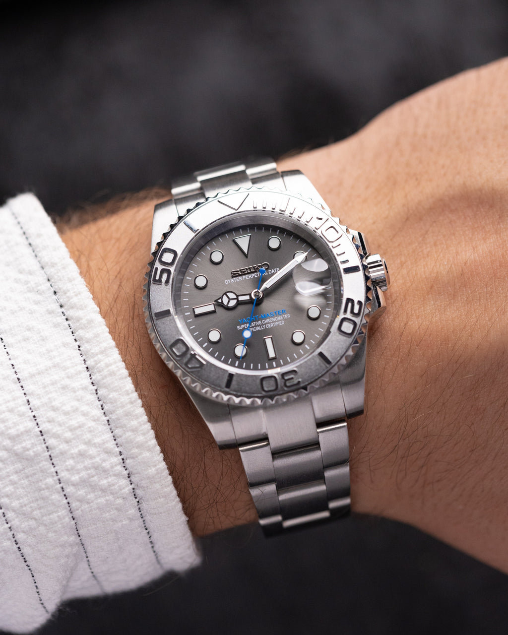 Seiko Mod Yacht Master Rhodium Grey