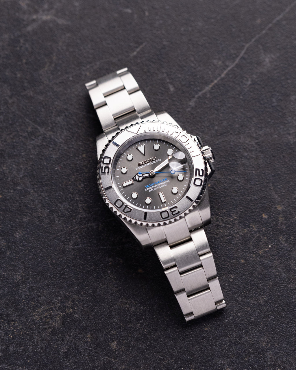 Seiko Mod Yacht Master Rhodium Grey
