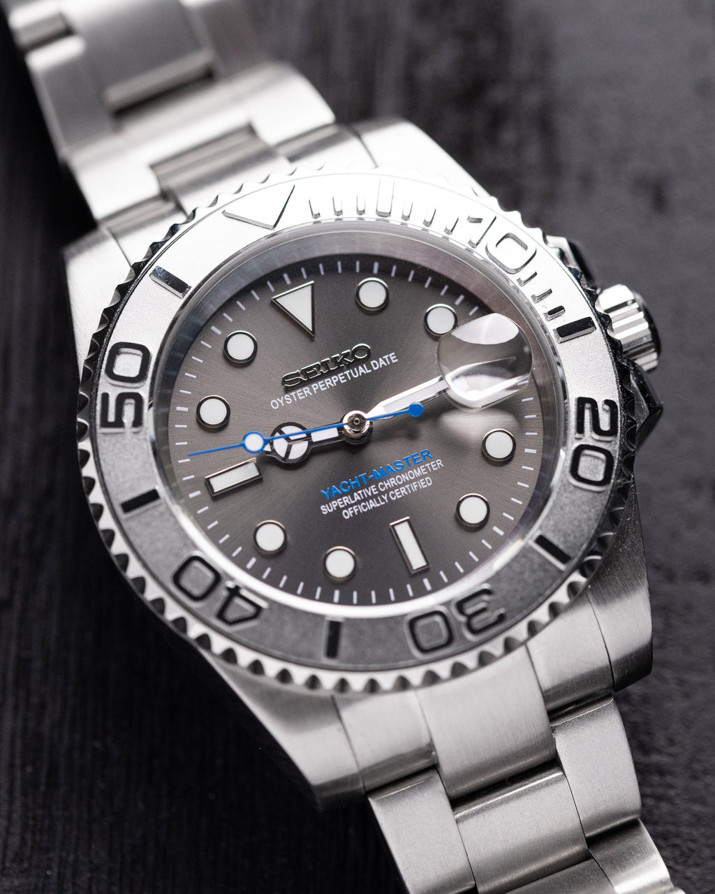 Seiko Mod Yacht Master Rhodium Grey