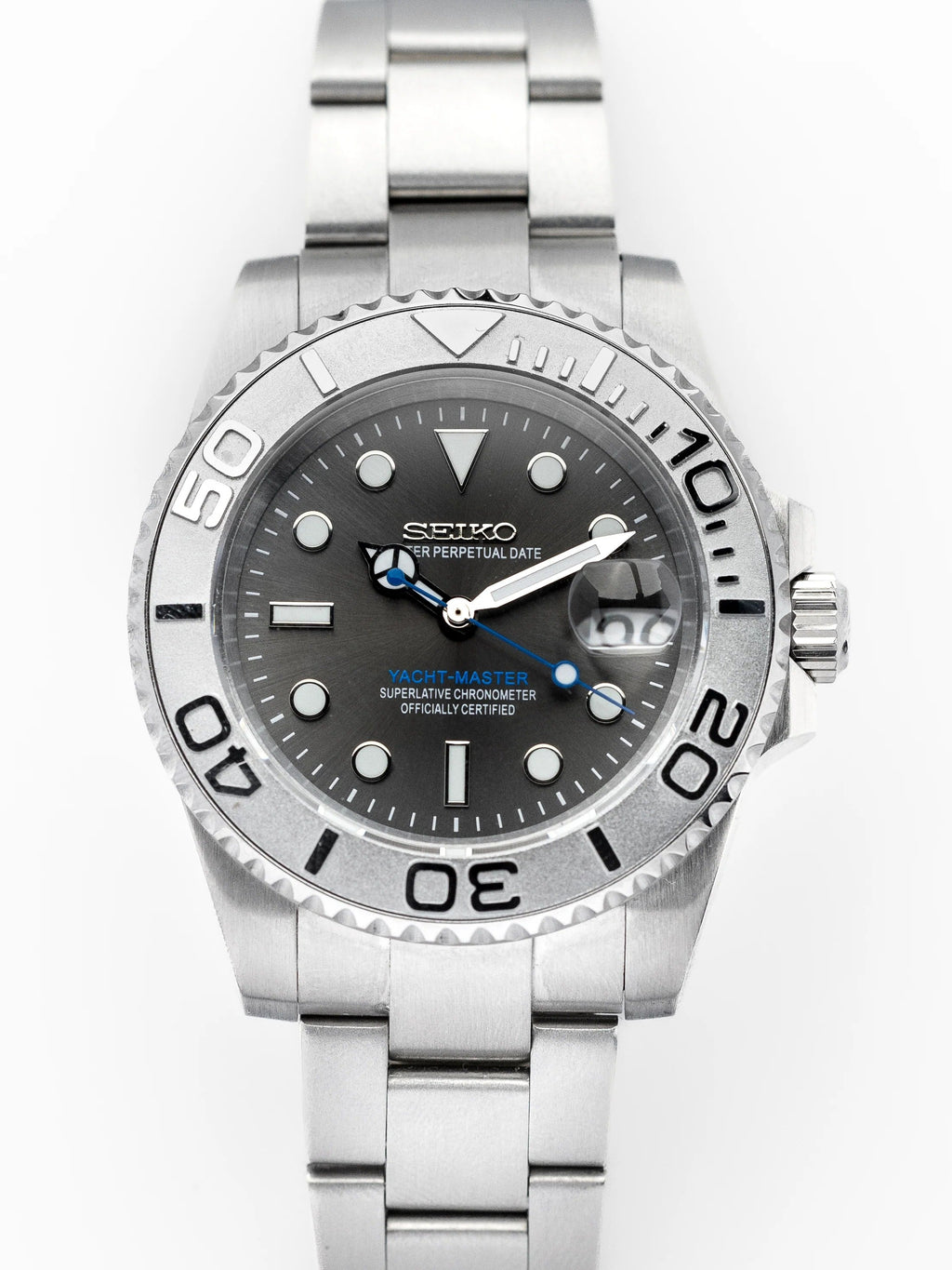 Seiko Mod Yacht Master Rhodium Grey