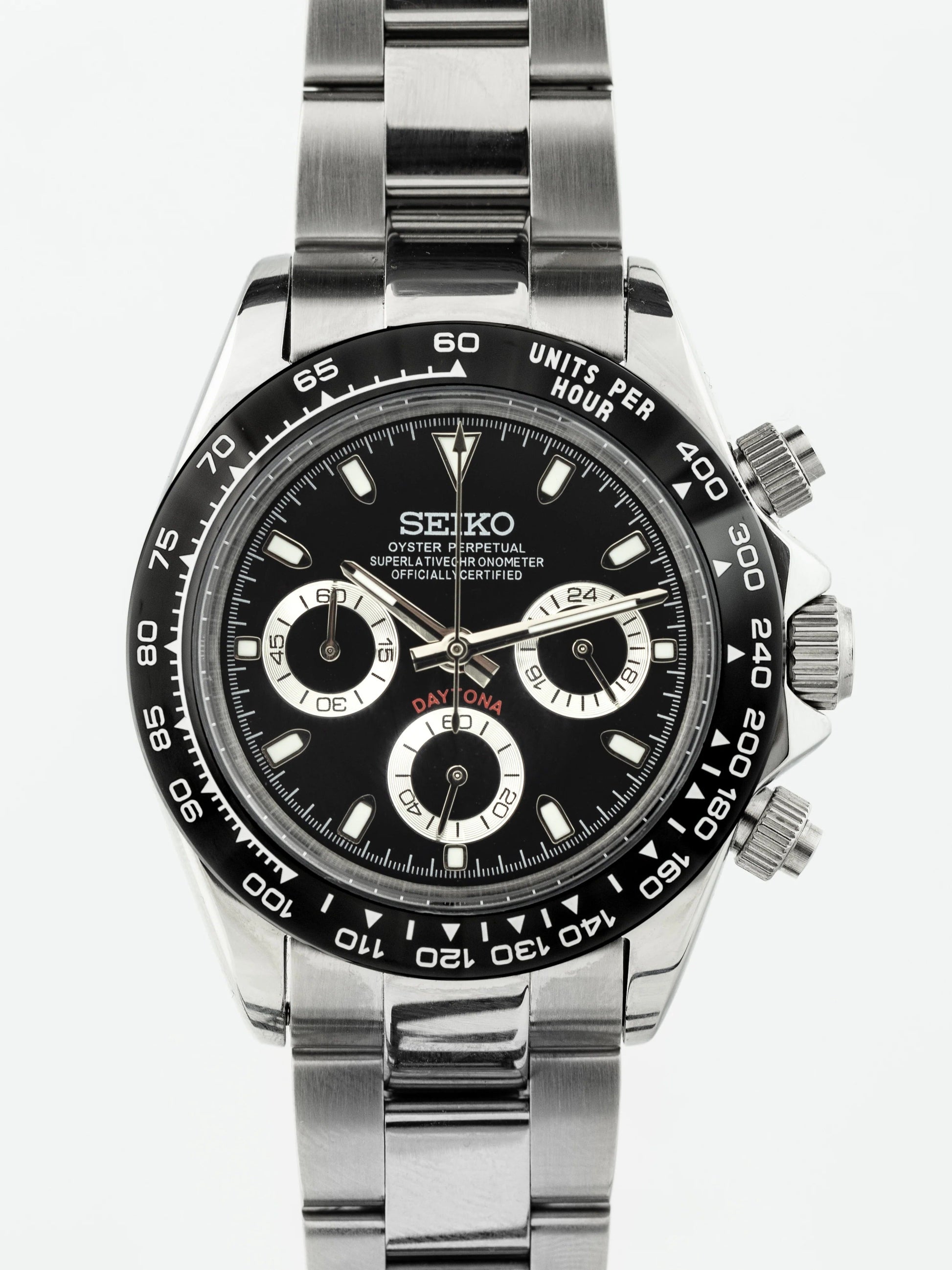 Seiko Mod Daytona Black Chronograph