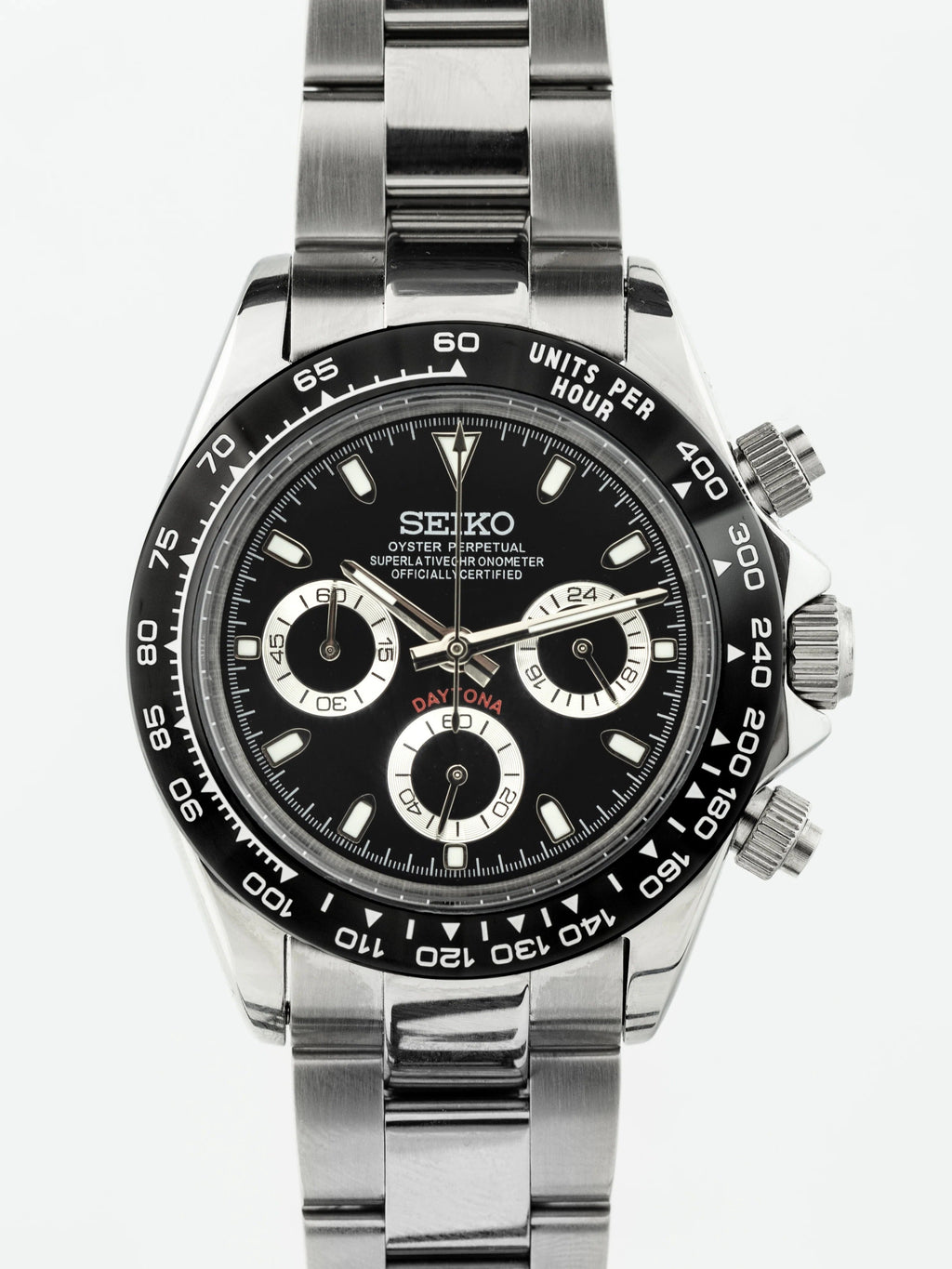 Seiko Mod Daytona Black Chronograph