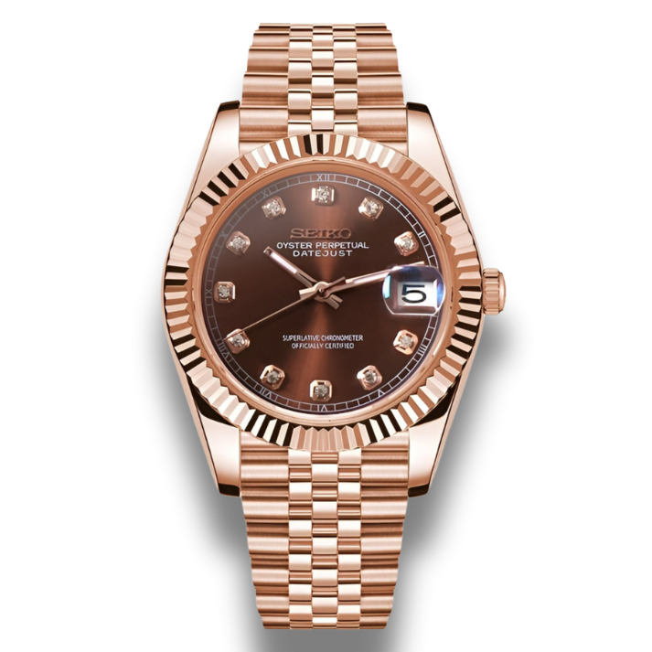 Seikojust Rose Brown - CUSTOM SEIKO NH35 AUTOMATIC WATCH