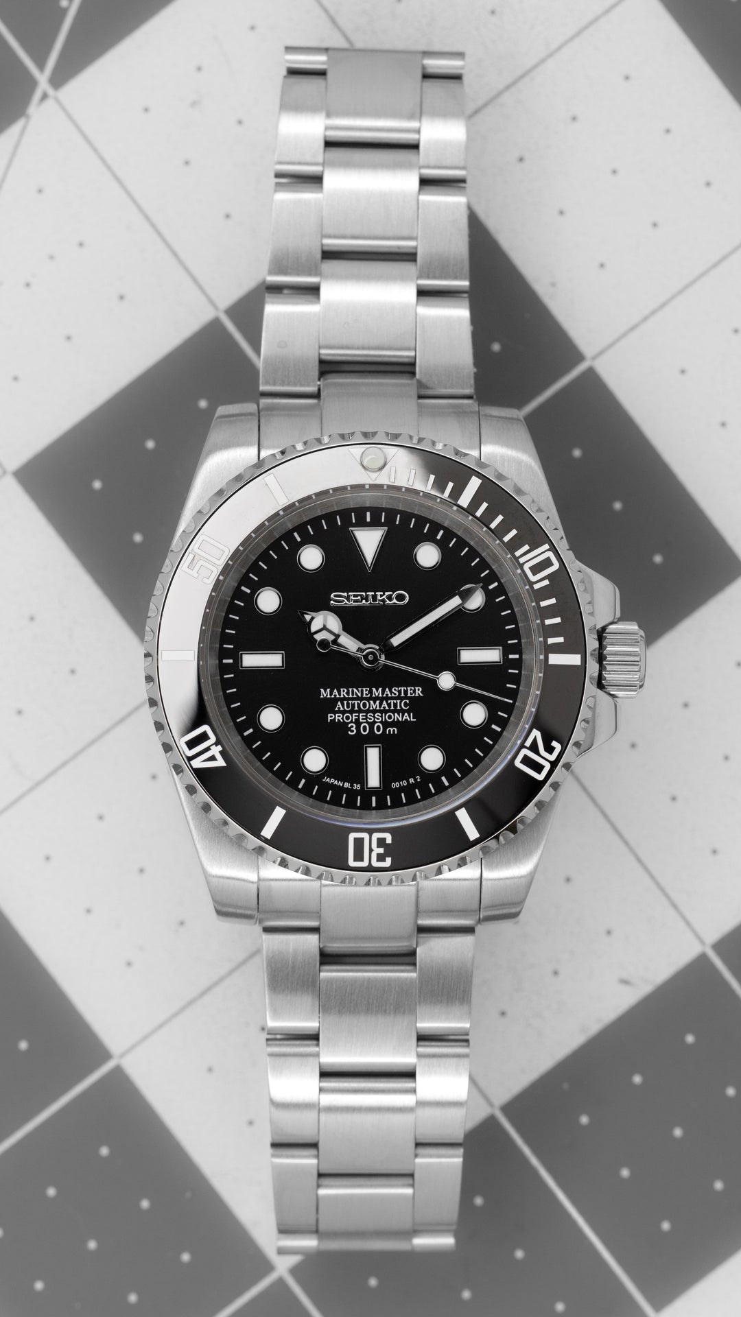 Seiko Mod Submariner (No Date ) Black 38mm