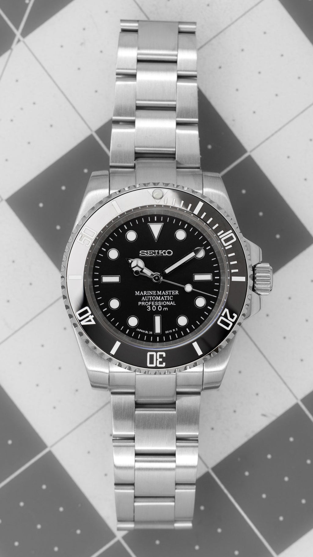 Seiko Mod Submariner (No Date ) Black 38mm