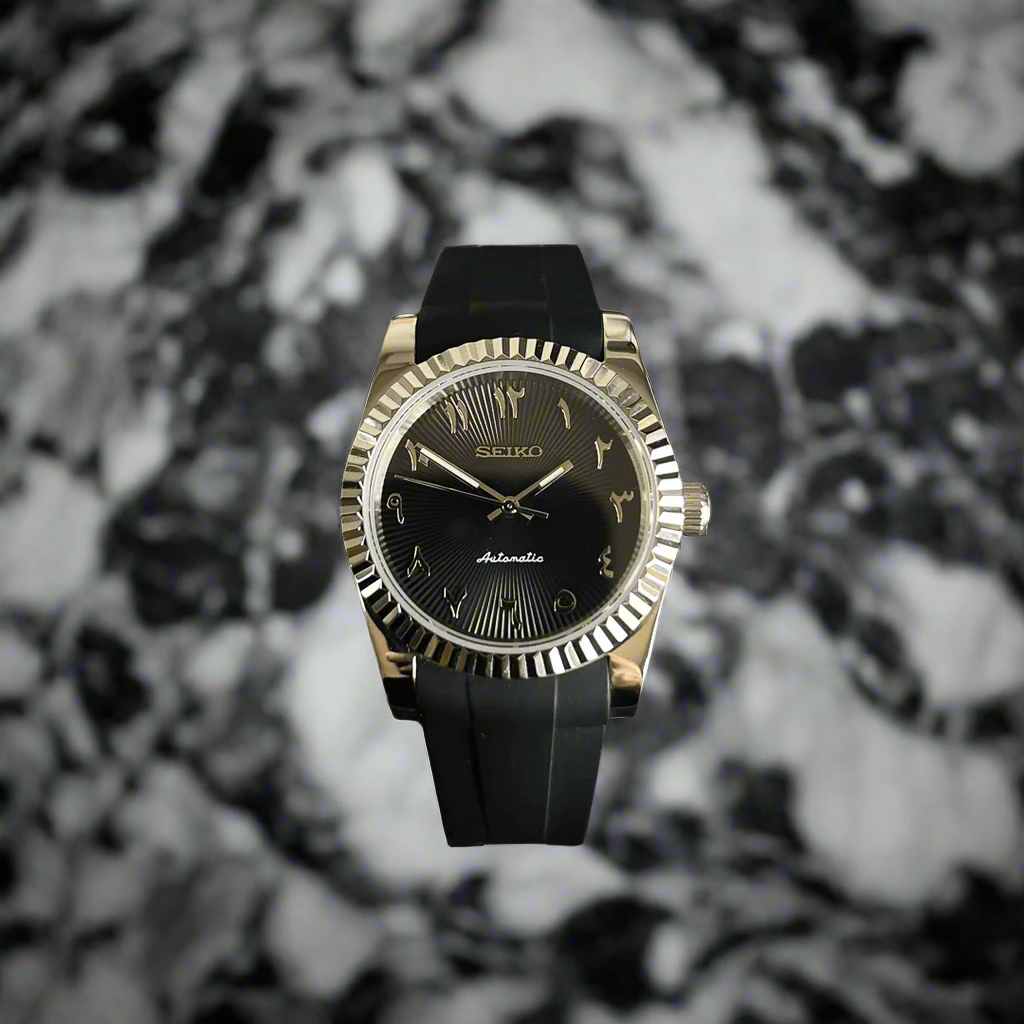 SeikoJust-Black Arabic (Silicone Band)