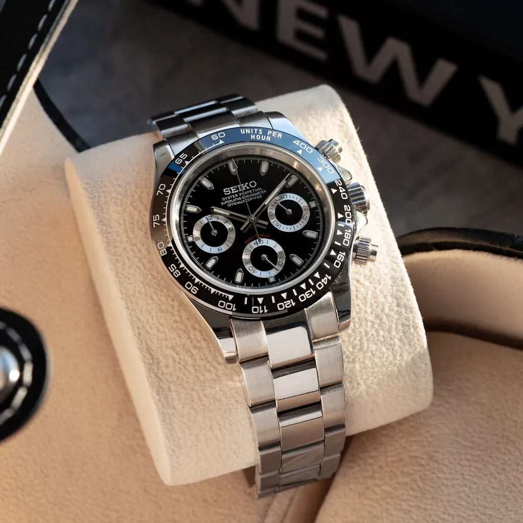 Seiko Mod Daytona Black Chronograph