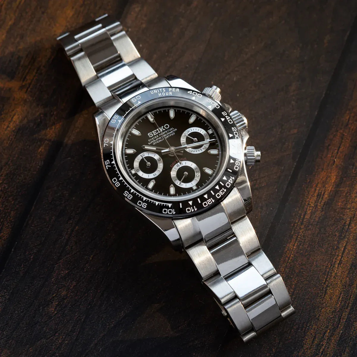 Seiko Mod Daytona Black Chronograph