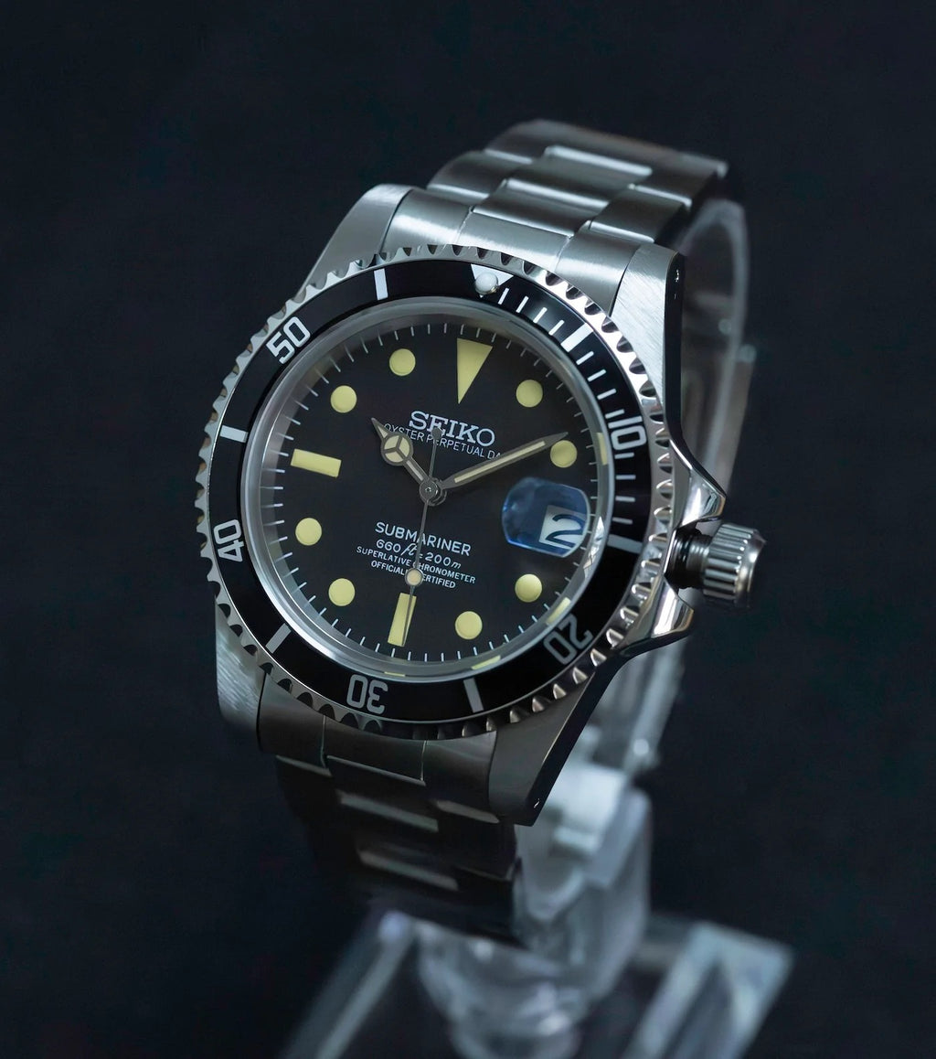 Seiko Mod Submariner Black Vintage (Only 250 Pcs Available)